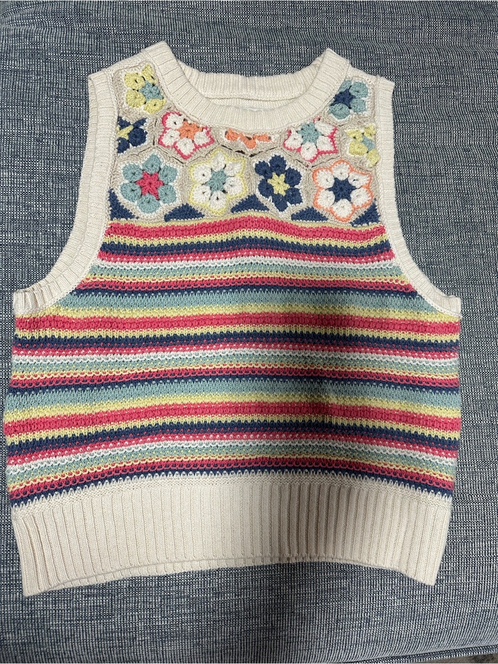 Women’s Crochet Sweater Tank - Multicolor